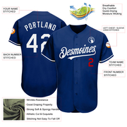 Custom Royal White-Red Authentic Baseball Jersey