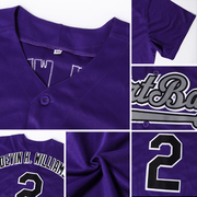 Custom Purple White-Gray Authentic Baseball Jersey