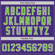 Custom Purple Neon Green-White Authentic Baseball Jersey