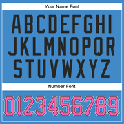 Custom Powder Blue Pink-Black Authentic Baseball Jersey