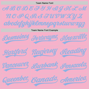 Custom Light Pink Light Blue Authentic Baseball Jersey