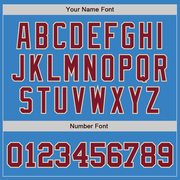 Custom Powder Blue Crimson-City Cream Authentic Baseball Jersey