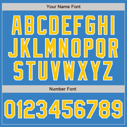 Custom Powder Blue Gold-White Authentic Baseball Jersey