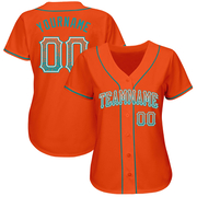 Custom Orange Teal-White Authentic Drift Fashion Baseball Jersey
