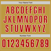 Custom Old Gold Red-White Authentic Baseball Jersey