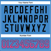 Custom Powder Blue Pink-Black Authentic Drift Fashion Baseball Jersey