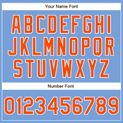 Custom Powder Blue Orange-White Authentic Baseball Jersey
