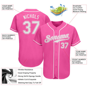 Custom Pink White Authentic Baseball Jersey