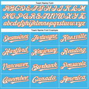 Custom Sky Blue White-Orange Authentic Baseball Jersey