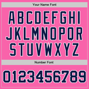 Custom Pink Navy-White Authentic Baseball Jersey