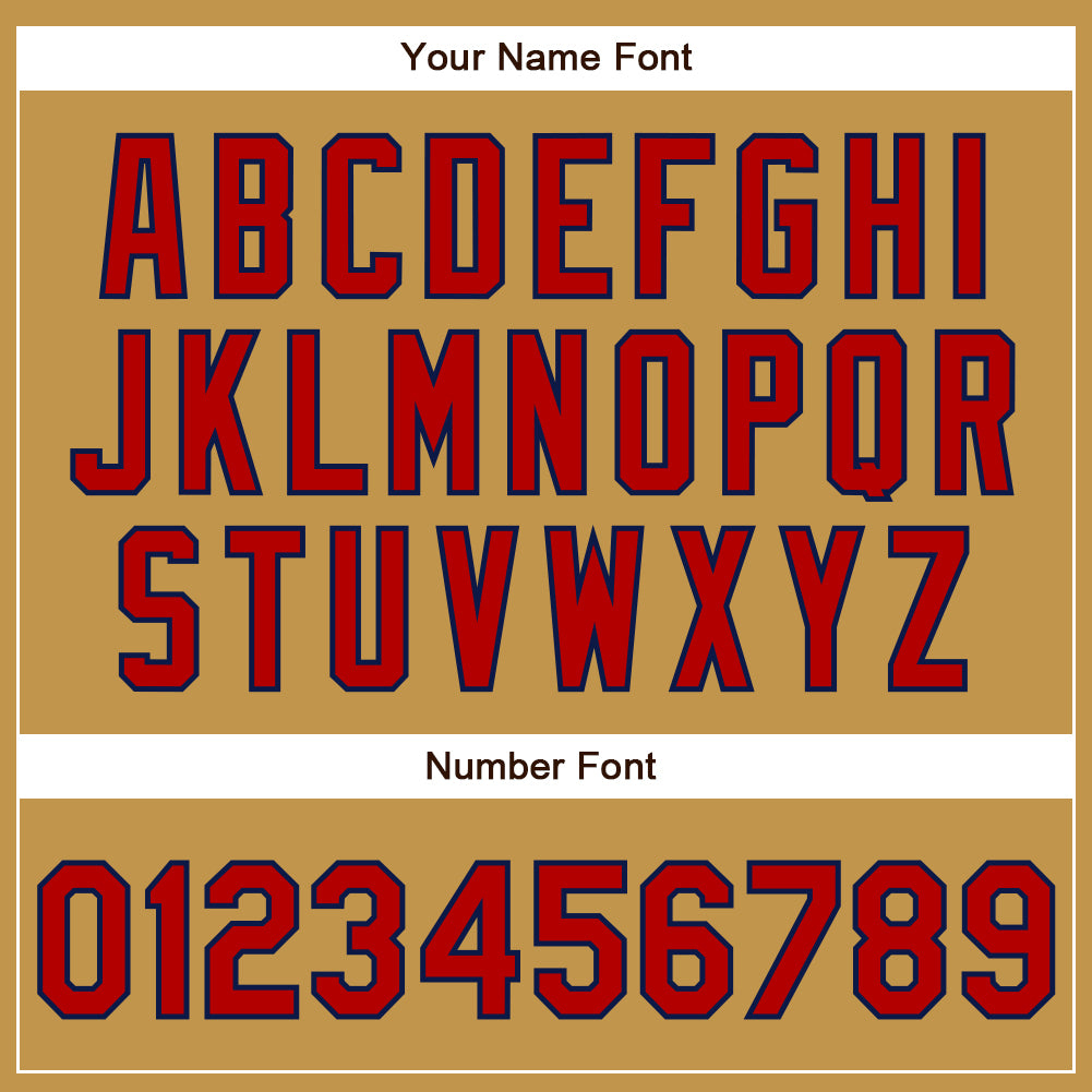 Custom Old Gold Red-Navy Authentic Baseball Jersey