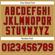 Custom Old Gold Red-Navy Authentic Baseball Jersey