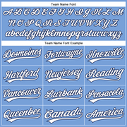 Custom Powder Blue White-Navy Authentic Baseball Jersey