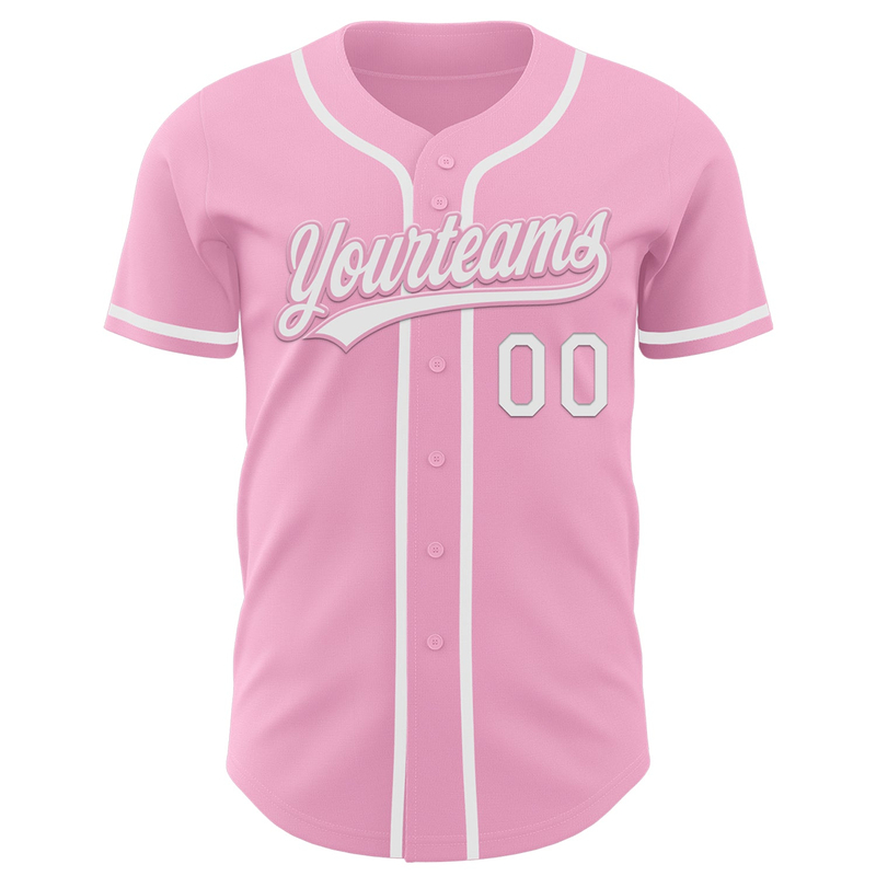 Custom Light Pink White Authentic Baseball Jersey