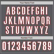 Custom Steel Gray White-Red Authentic Baseball Jersey