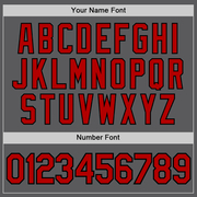 Custom Steel Gray Red-Black Authentic Baseball Jersey