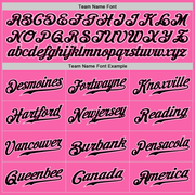 Custom Pink Black-White Authentic Baseball Jersey