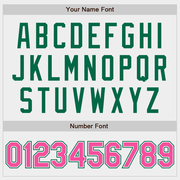 Custom White Pink-Kelly Green Authentic Baseball Jersey