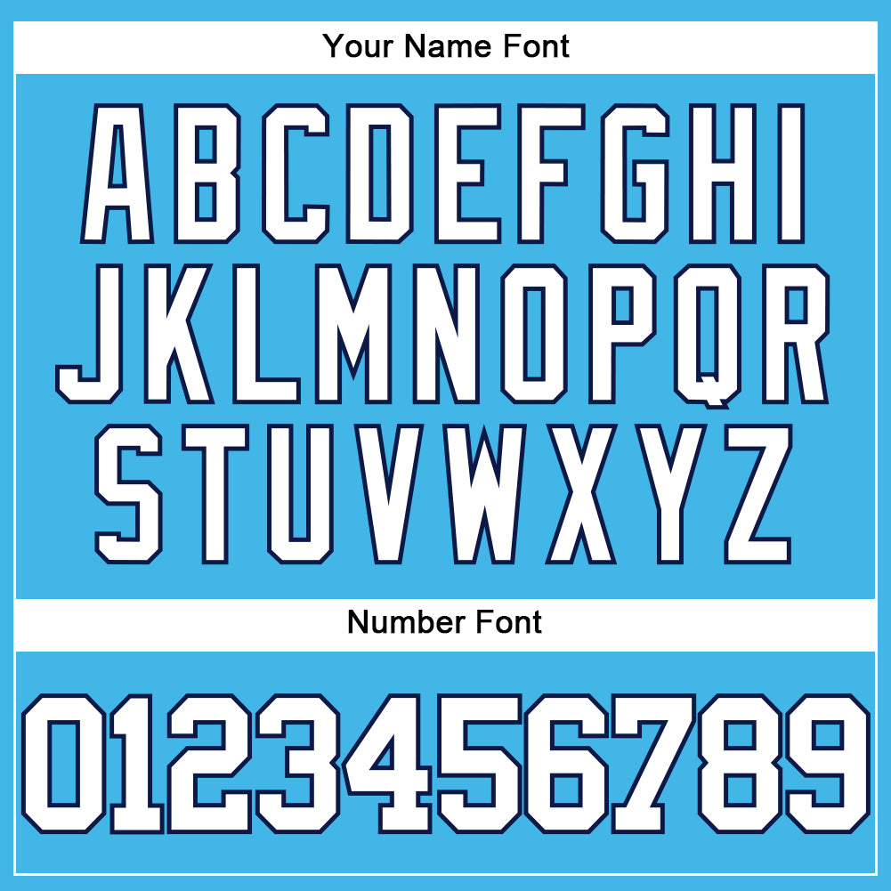 Custom Sky Blue White-Navy Authentic Baseball Jersey