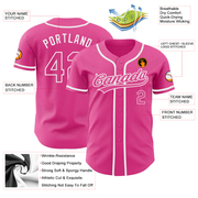 Custom Pink Pink-White Authentic Baseball Jersey