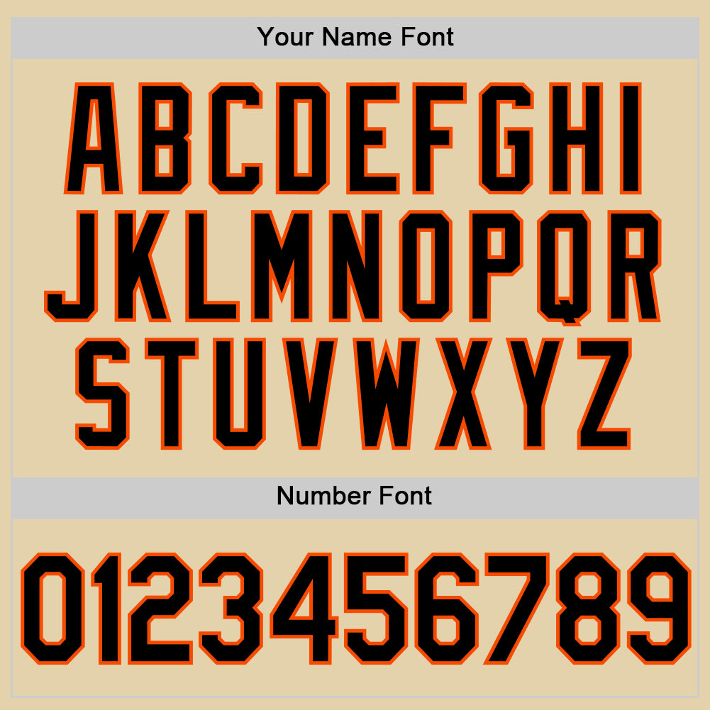 Custom Sand Black-Orange Authentic Baseball Jersey