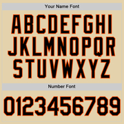 Custom Sand Black-Orange Authentic Baseball Jersey