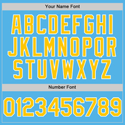 Custom Sky Blue Yellow-White Line Authentic Baseball Jersey