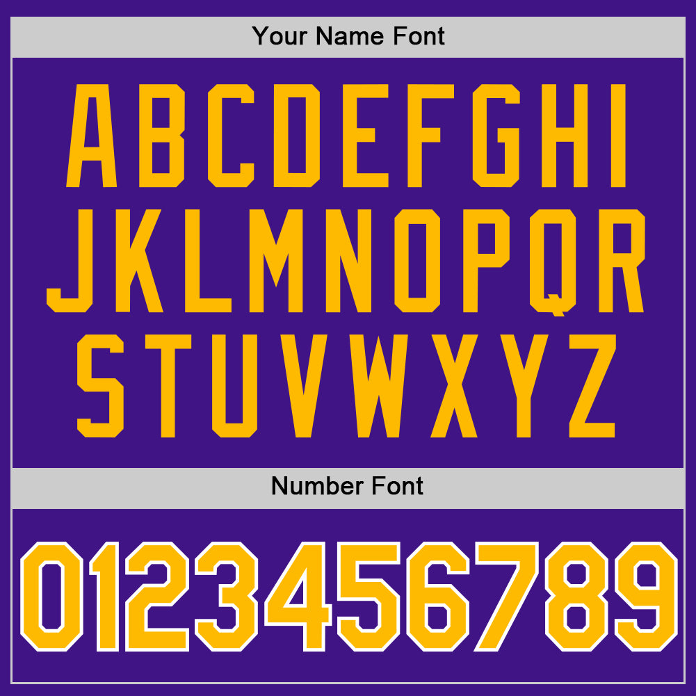 Custom Purple Gold-White Authentic Throwback Baseball Jersey