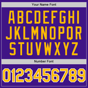 Custom Purple Gold-White Authentic Throwback Baseball Jersey