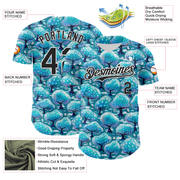 Custom Panther Blue Black-White 3D Emi Bee Winter Trees And Bunnies Authentic Baseball Jersey