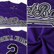 Custom Purple Light Blue-Pink Authentic Baseball Jersey