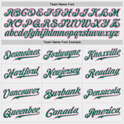 Custom White Pink-Kelly Green Authentic Baseball Jersey