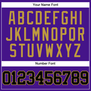 Custom Purple Black-Old Gold Mesh Authentic Throwback Baseball Jersey