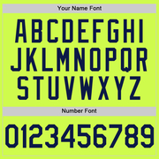 Custom Neon Green Navy-White Authentic Throwback Baseball Jersey