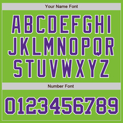 Custom Neon Green Purple-White Authentic Baseball Jersey