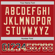 Custom Red Cream Pinstripe Vintage USA Flag Authentic Baseball Jersey