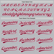 Custom Gray Maroon-White Authentic Throwback Baseball Jersey