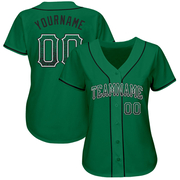 Custom Kelly Green Black-White Authentic Drift Fashion Baseball Jersey