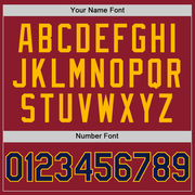 Custom Maroon Navy-Gold Mesh Authentic Throwback Baseball Jersey