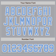 Custom Gray Light Blue-White Authentic Baseball Jersey