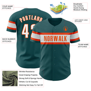 Custom Midnight Green White-Orange Authentic Baseball Jersey