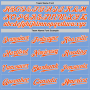 Custom Light Blue Orange-White Authentic Baseball Jersey
