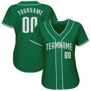 Custom Kelly Green White Authentic Baseball Jersey