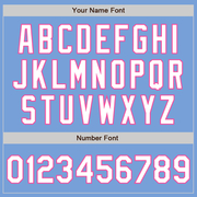 Custom Light Blue White-Pink Authentic Baseball Jersey