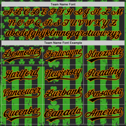 Custom Green Black-Bay Orange 3D St. Patrick's Day Shamrock Authentic Baseball Jersey