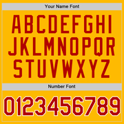 Custom Gold Red-White Authentic Throwback Baseball Jersey