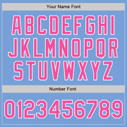 Custom Light Blue Pink-White Authentic Baseball Jersey