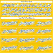 Custom Gold Light Blue-White Authentic Baseball Jersey