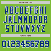 Custom Neon Green Royal-White Authentic Baseball Jersey