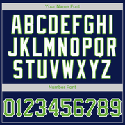 Custom Navy Neon Green-White Authentic Baseball Jersey